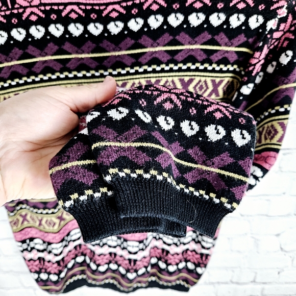 PIERRE CARDIN FEMME | vintage v-neck fair isle cotton knit sweater - Picture 5 of 7